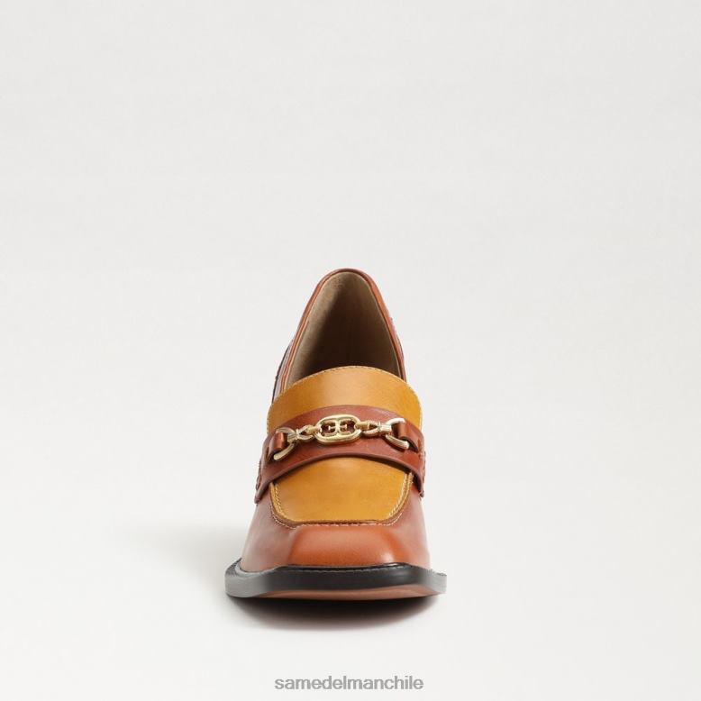 Sam Edelman P802J630 calzado marrón óxido mujer mocasines quincy con tacón cuadrado
