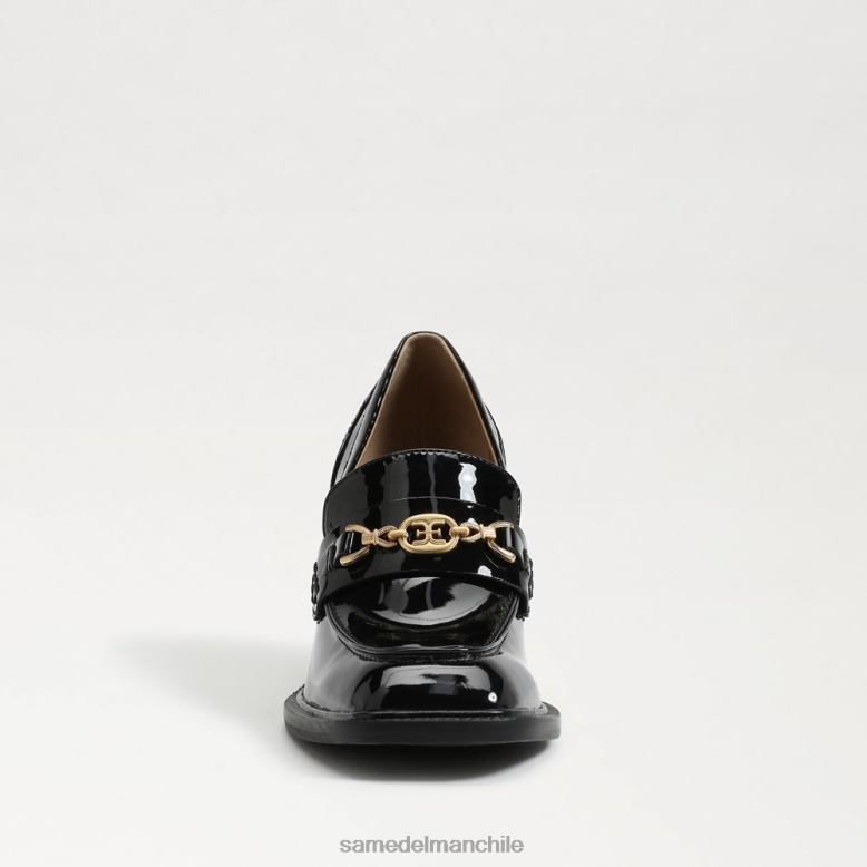 Sam Edelman P802J631 calzado charol negro mujer mocasines quincy con tacón cuadrado