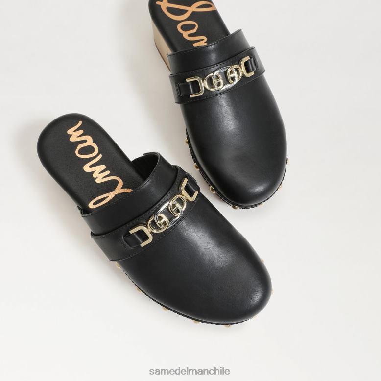 Sam Edelman P802J442 calzado cuero negro mujer zueco kaye