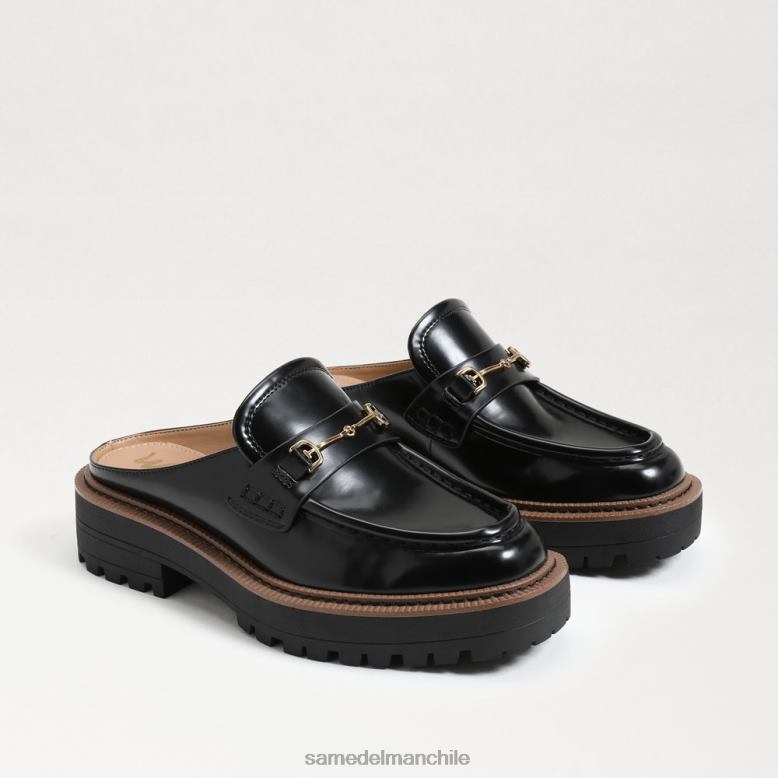 Sam Edelman P802J465 calzado cuero negro mujer mulas lennon con suela de orejeta