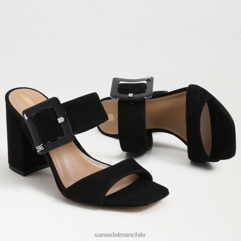 Sam Edelman P802J565 calzado ante negro mujer mules con tacón dalton