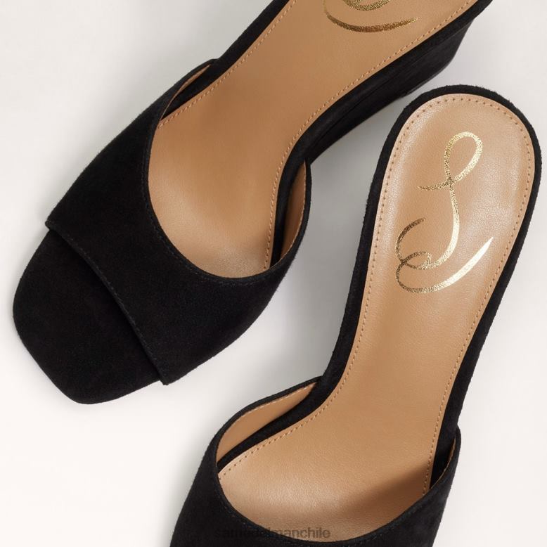 Sam Edelman P802J613 calzado ante negro mujer sandalia con cuña merrick