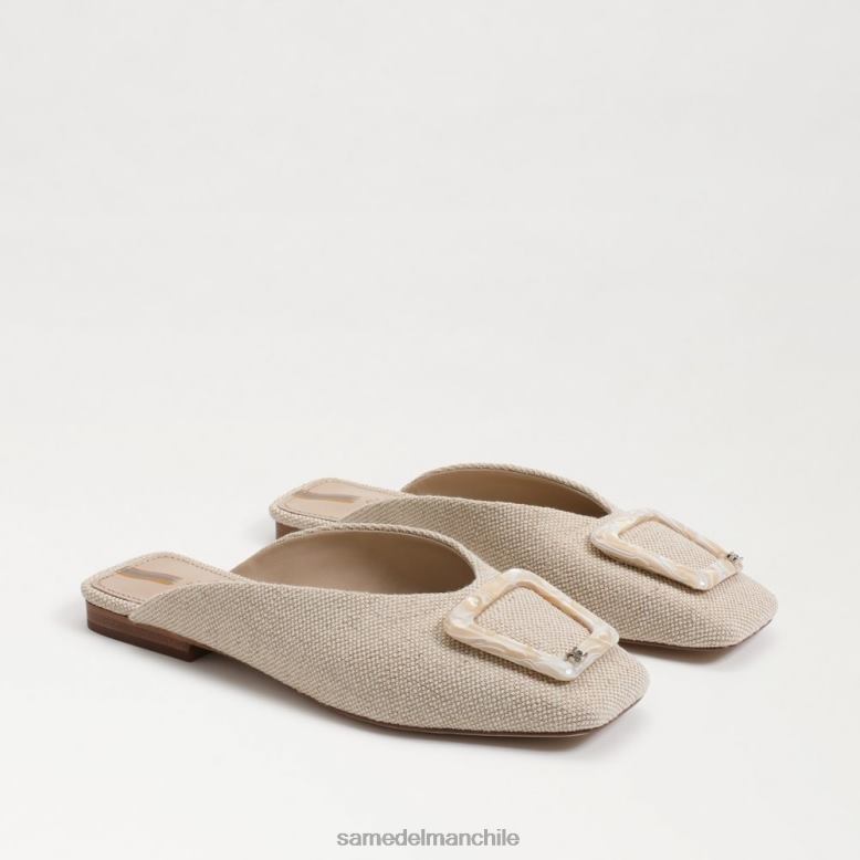 Sam Edelman P802J655 calzado lino natural mujer mules con hebilla Lin