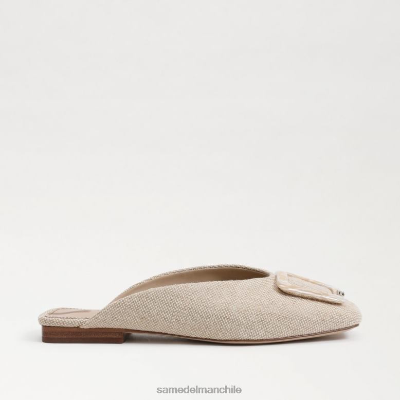 Sam Edelman P802J655 calzado lino natural mujer mules con hebilla Lin