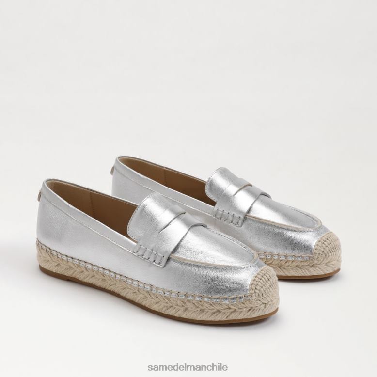 Sam Edelman P802J203 calzado plata suave mujer mocasines planos tipo alpargata kai