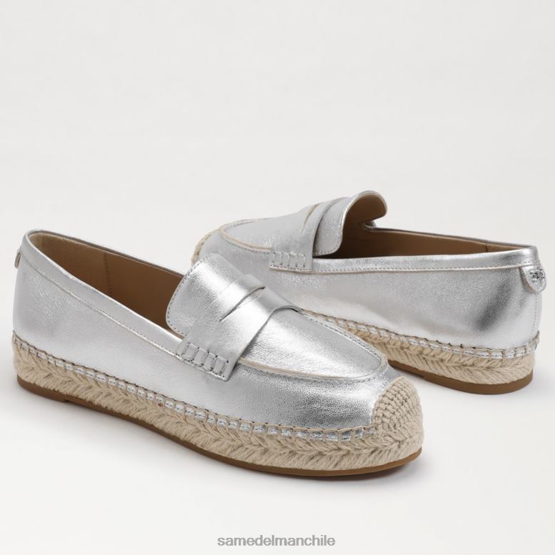 Sam Edelman P802J203 calzado plata suave mujer mocasines planos tipo alpargata kai