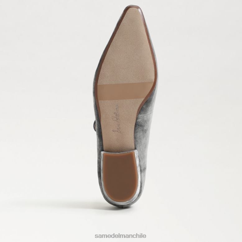 Sam Edelman P802J541 calzado terciopelo azul ahumado mujer jene merceditas planas con punta puntiaguda