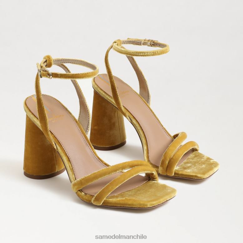 Sam Edelman P802J100 calzado terciopelo azafrán mujer sandalia kia tacon bloque