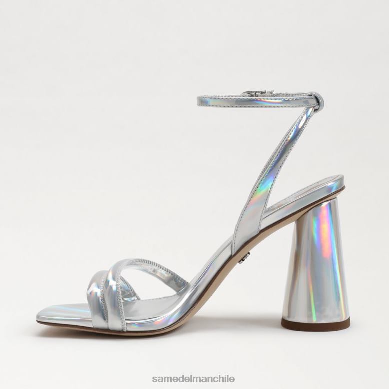 Sam Edelman P802J110 calzado iridiscente plateado suave mujer sandalia kia tacon bloque