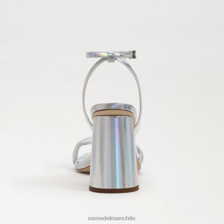 Sam Edelman P802J110 calzado iridiscente plateado suave mujer sandalia kia tacon bloque