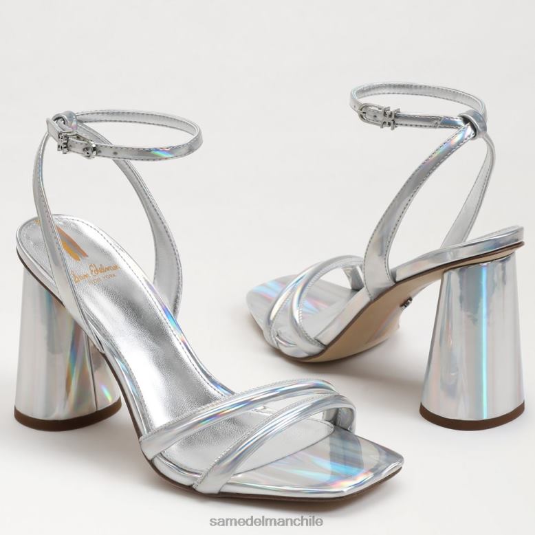 Sam Edelman P802J110 calzado iridiscente plateado suave mujer sandalia kia tacon bloque