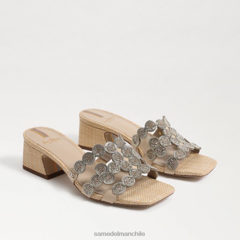 Sam Edelman P802J185 calzado hoja de oro mujer sandalia de tacón bloque deslizante de invierno