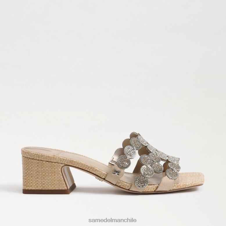 Sam Edelman P802J185 calzado hoja de oro mujer sandalia de tacón bloque deslizante de invierno