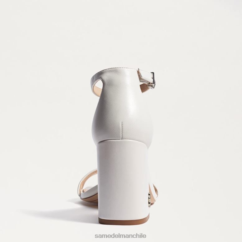 Sam Edelman P802J300 calzado cuero blanco brillante mujer sandalia daniella con tacón cuadrado