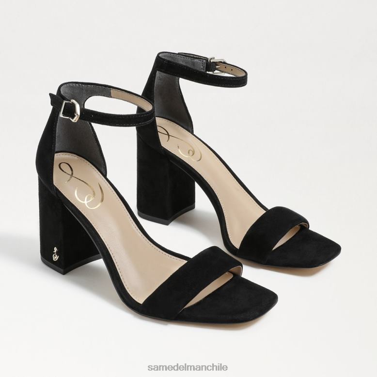 Sam Edelman P802J302 calzado ante negro mujer sandalia daniella con tacón cuadrado