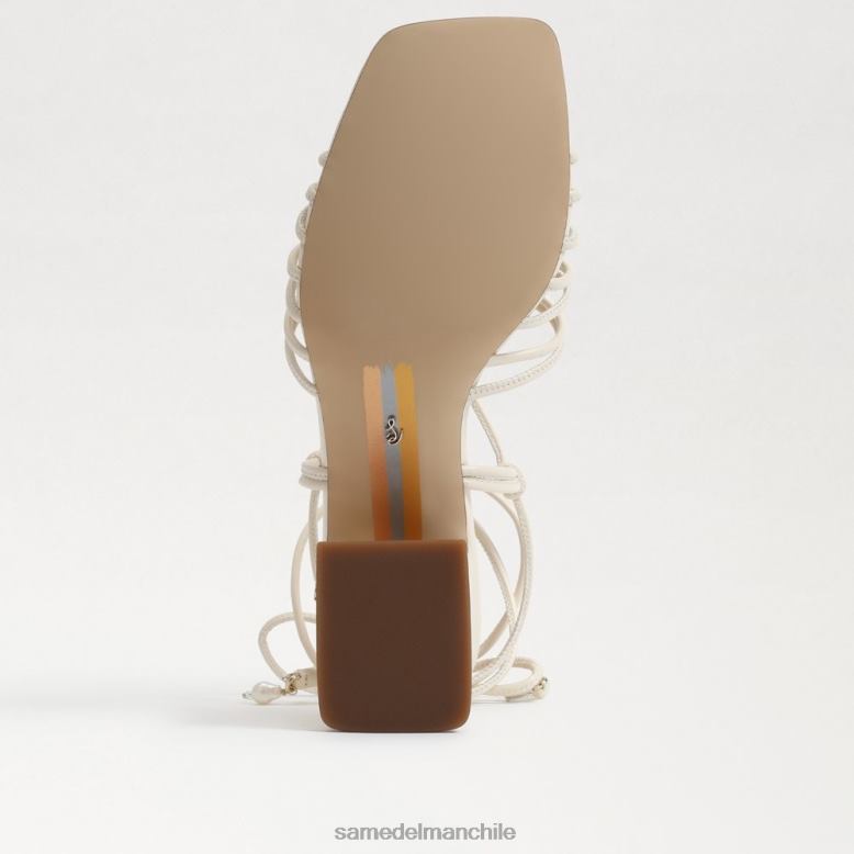 Sam Edelman P802J397 calzado marfil moderno mujer sandalia westley con tacón cuadrado y cordones