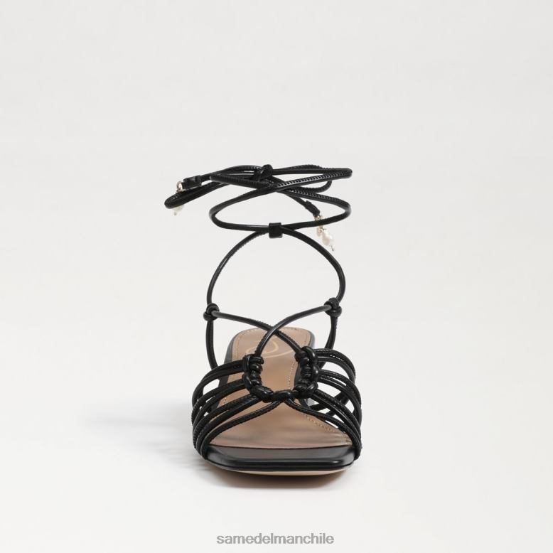 Sam Edelman P802J398 calzado cuero negro mujer sandalia westley con tacón cuadrado y cordones