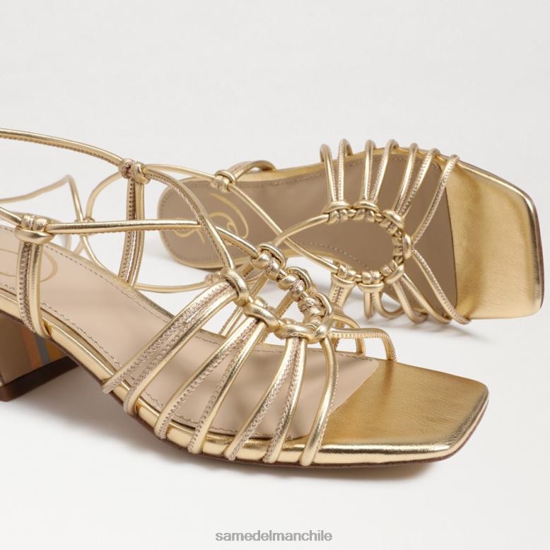 Sam Edelman P802J399 calzado oro ámbar mujer sandalia westley con tacón cuadrado y cordones