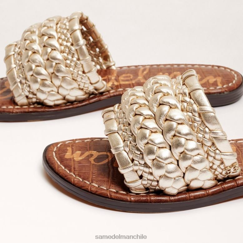 Sam Edelman P802J406 calzado hoja de oro mujer sandalia tejida giada