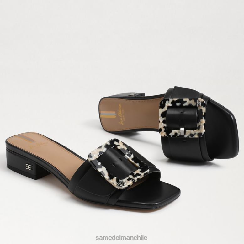 Sam Edelman P802J419 calzado cuero negro mujer sandalia diaconada