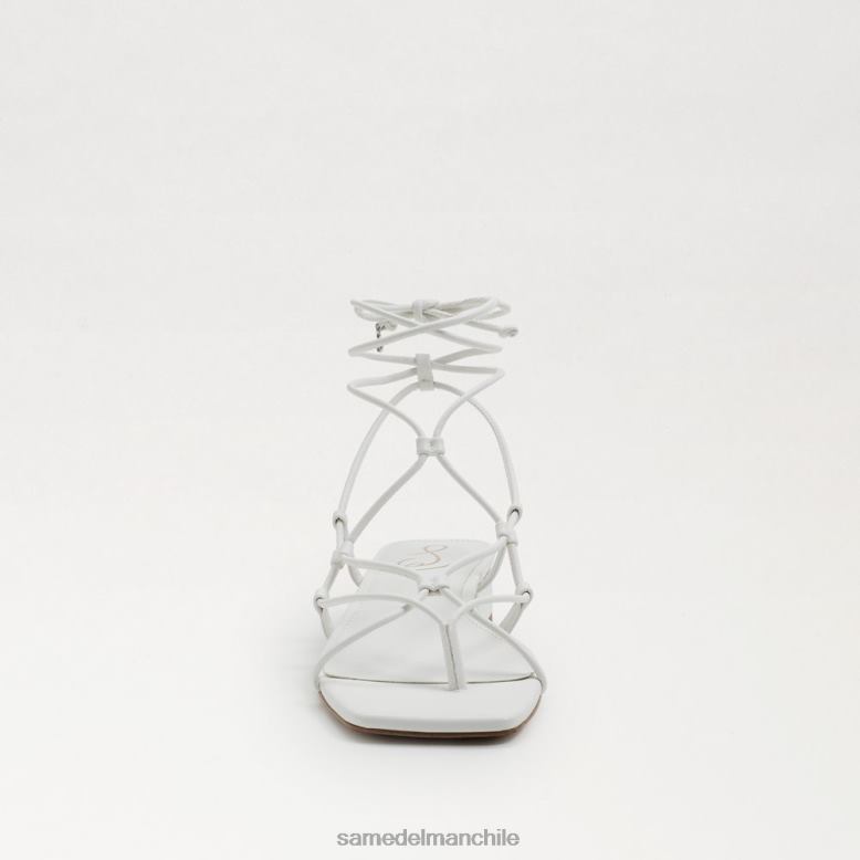 Sam Edelman P802J422 calzado cuero blanco brillante mujer sandalia chiflada