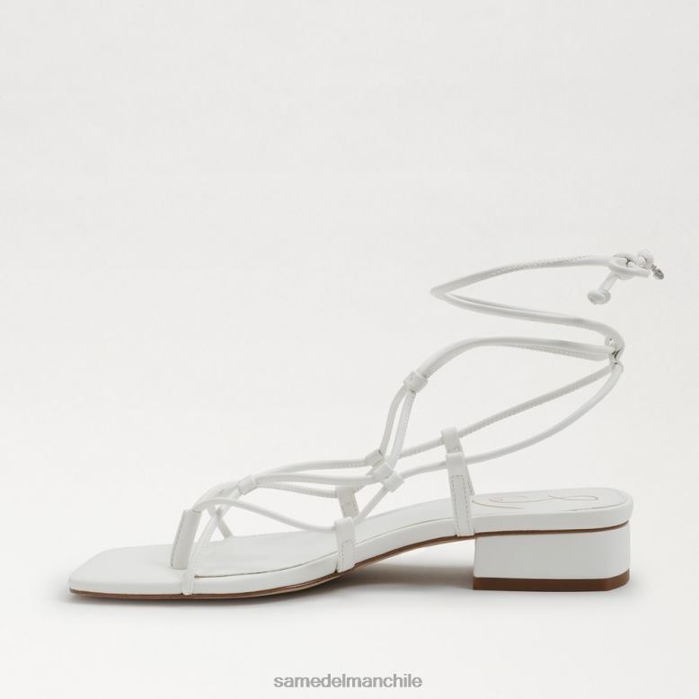 Sam Edelman P802J422 calzado cuero blanco brillante mujer sandalia chiflada