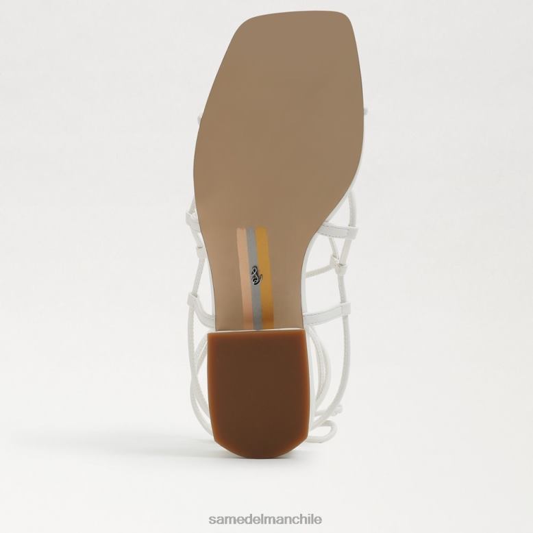 Sam Edelman P802J422 calzado cuero blanco brillante mujer sandalia chiflada