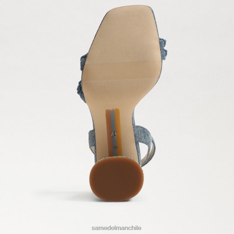 Sam Edelman P802J486 calzado lavado nuevo azul mujer sandalias kia con tacón cuadrado y cuentas