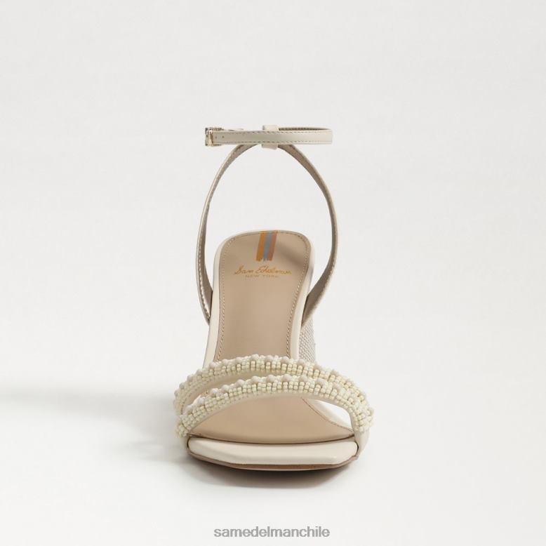 Sam Edelman P802J488 calzado marfil moderno mujer sandalias kia con tacón cuadrado y cuentas