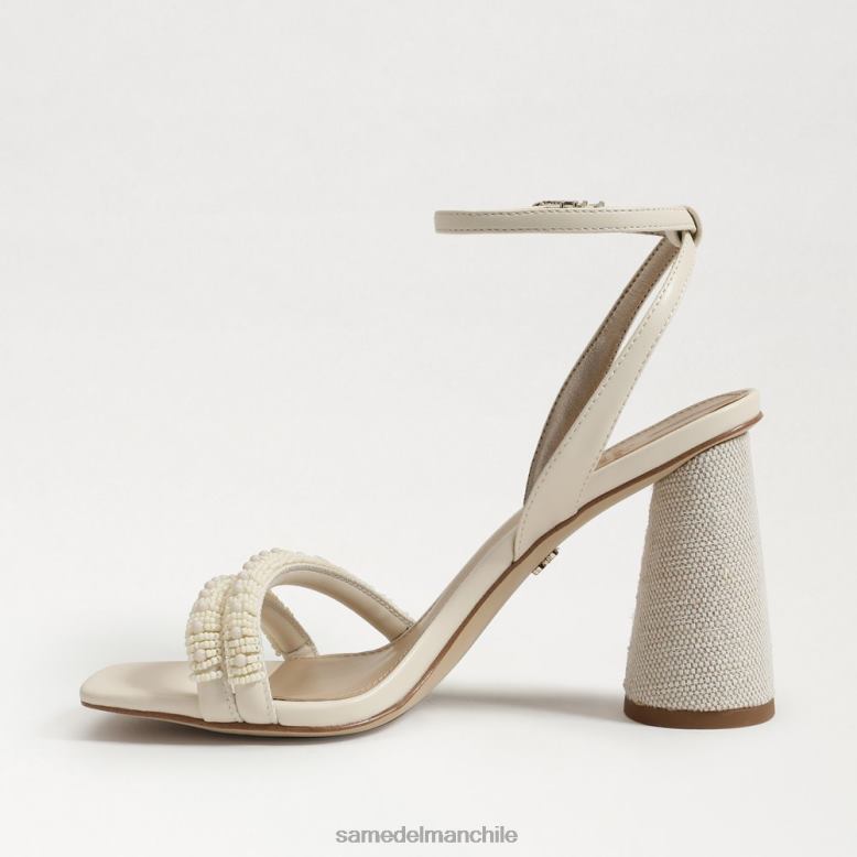 Sam Edelman P802J488 calzado marfil moderno mujer sandalias kia con tacón cuadrado y cuentas