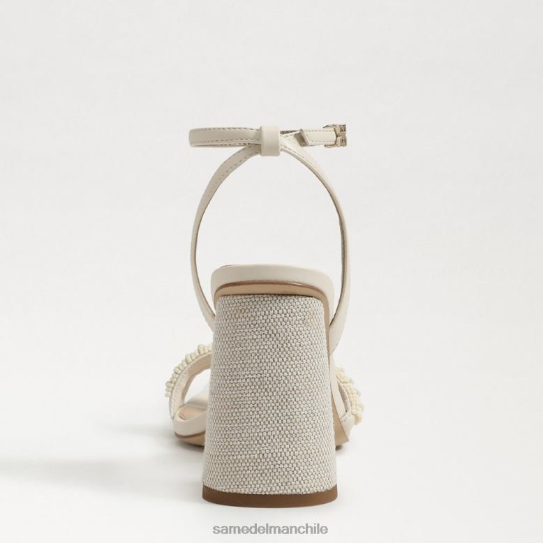 Sam Edelman P802J488 calzado marfil moderno mujer sandalias kia con tacón cuadrado y cuentas