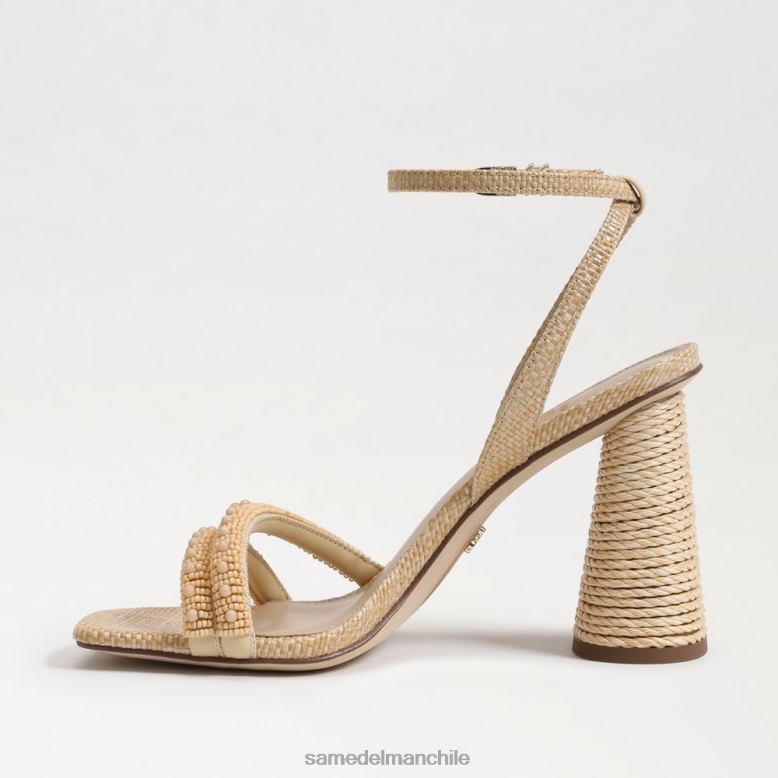 Sam Edelman P802J491 calzado madera de haya blanqueada mujer sandalias kia con tacón cuadrado y cuentas