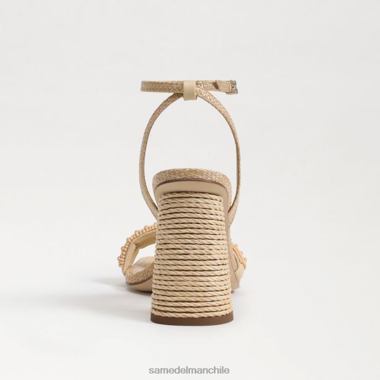 Sam Edelman P802J491 calzado madera de haya blanqueada mujer sandalias kia con tacón cuadrado y cuentas