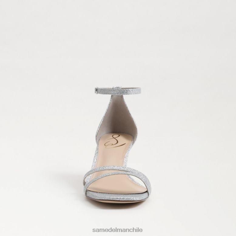 Sam Edelman P802J501 calzado plata suave mujer sandalia peonie con tacón gatito