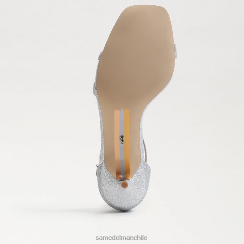 Sam Edelman P802J501 calzado plata suave mujer sandalia peonie con tacón gatito