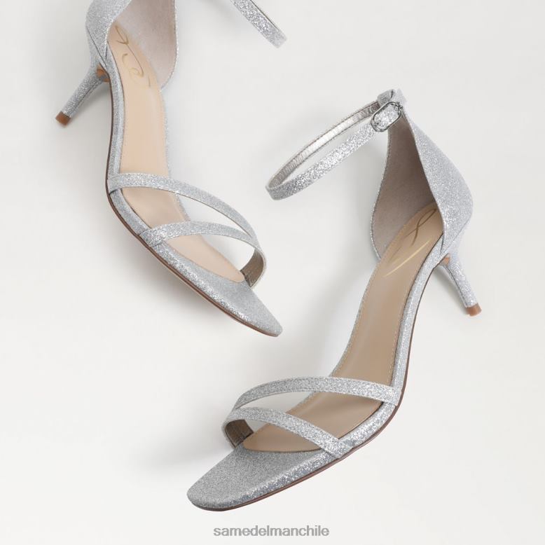 Sam Edelman P802J501 calzado plata suave mujer sandalia peonie con tacón gatito