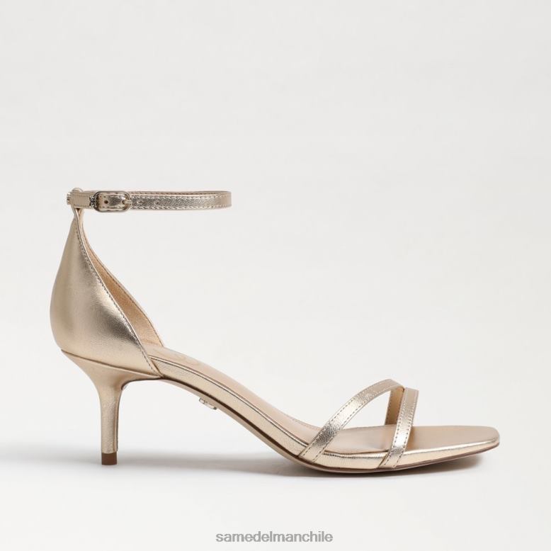 Sam Edelman P802J506 calzado cuero de hoja de oro mujer sandalia peonie con tacón gatito