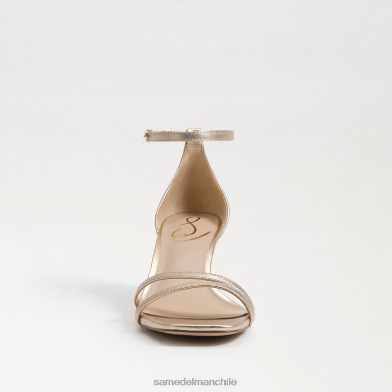 Sam Edelman P802J506 calzado cuero de hoja de oro mujer sandalia peonie con tacón gatito