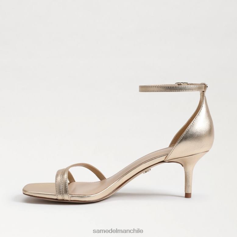 Sam Edelman P802J506 calzado cuero de hoja de oro mujer sandalia peonie con tacón gatito