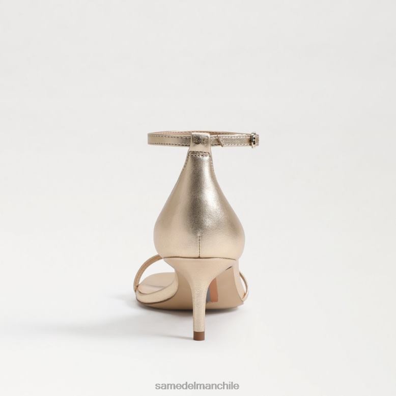 Sam Edelman P802J506 calzado cuero de hoja de oro mujer sandalia peonie con tacón gatito