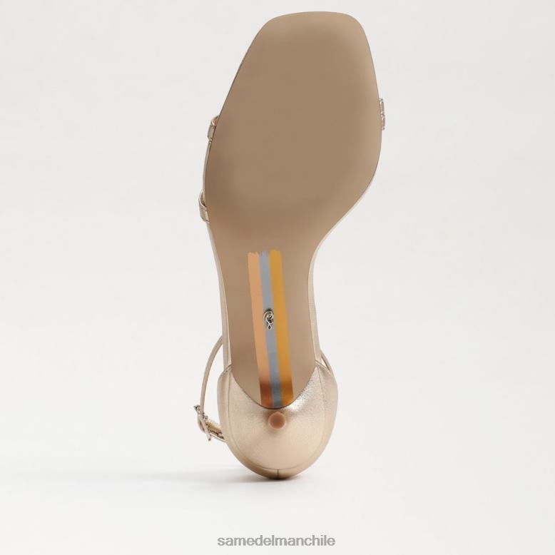 Sam Edelman P802J506 calzado cuero de hoja de oro mujer sandalia peonie con tacón gatito