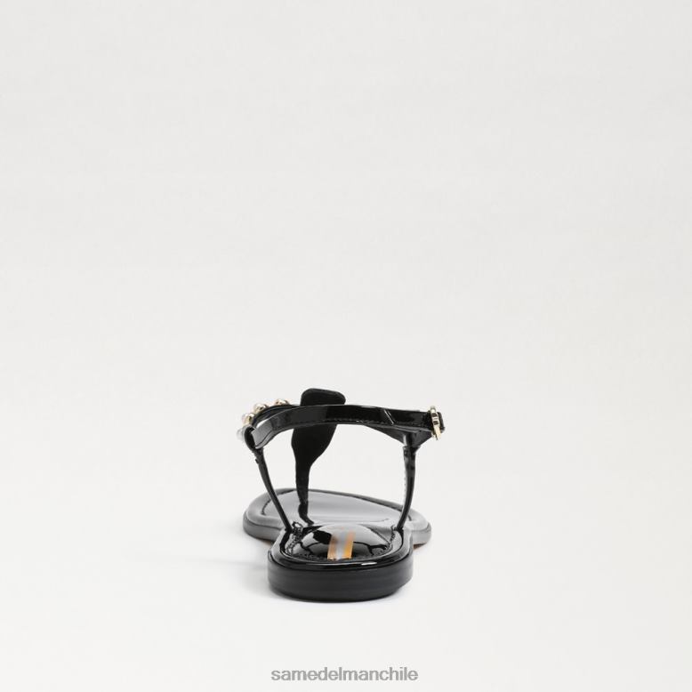 Sam Edelman P802J554 calzado charol negro mujer sandalia de dedo gigi con perlas