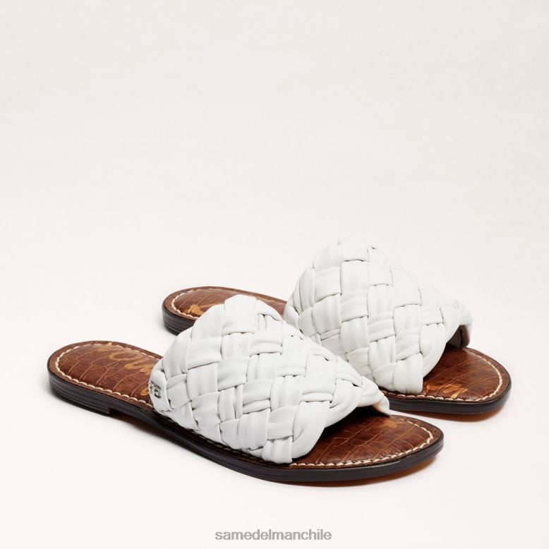 Sam Edelman P802J638 calzado blanco brillante mujer sandalias griffin tejidas