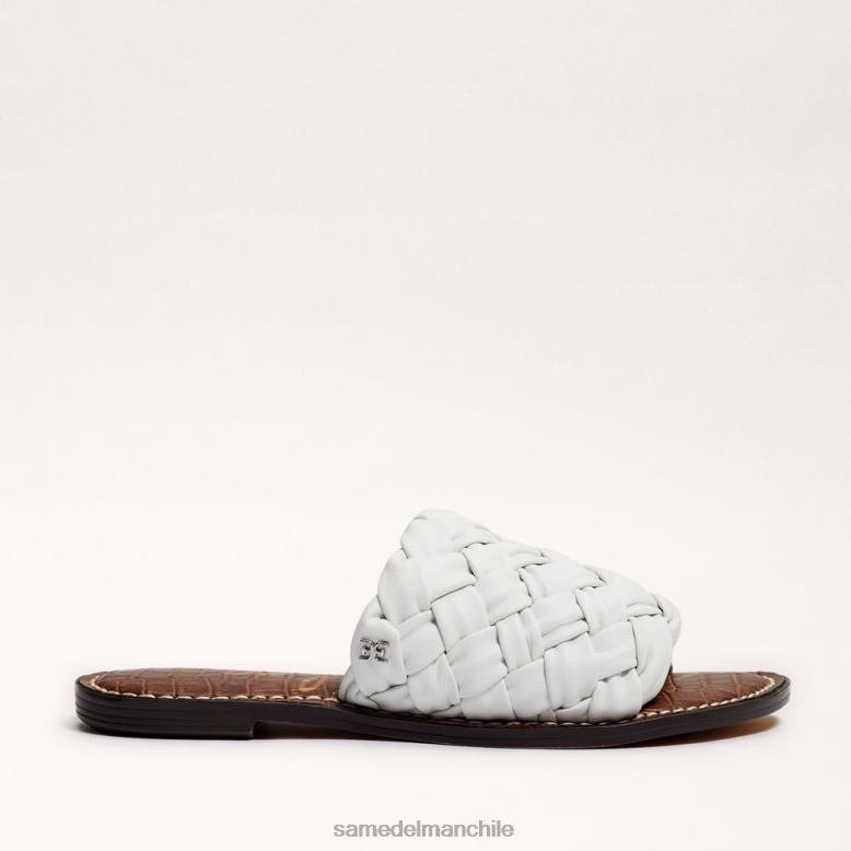 Sam Edelman P802J638 calzado blanco brillante mujer sandalias griffin tejidas