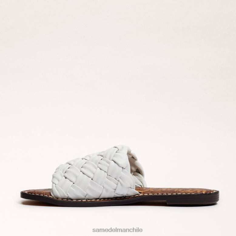Sam Edelman P802J638 calzado blanco brillante mujer sandalias griffin tejidas