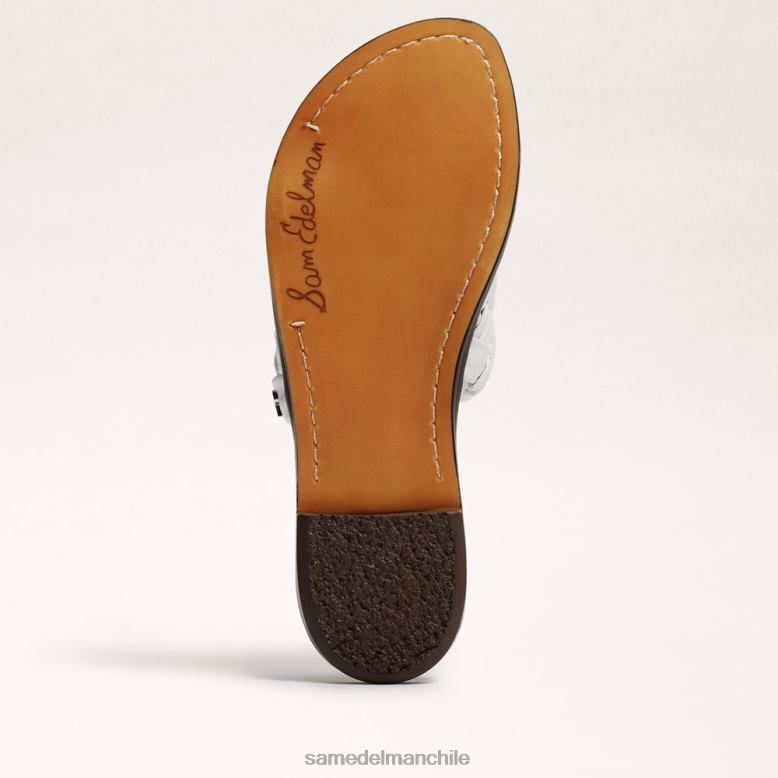 Sam Edelman P802J638 calzado blanco brillante mujer sandalias griffin tejidas