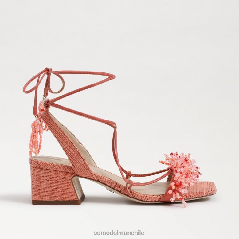Sam Edelman P802J65 calzado estuco rosa mujer sandalia walda con tacón cuadrado y cuentas