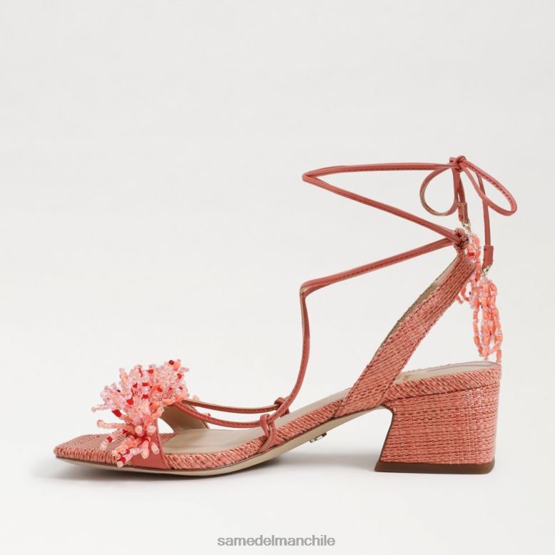 Sam Edelman P802J65 calzado estuco rosa mujer sandalia walda con tacón cuadrado y cuentas