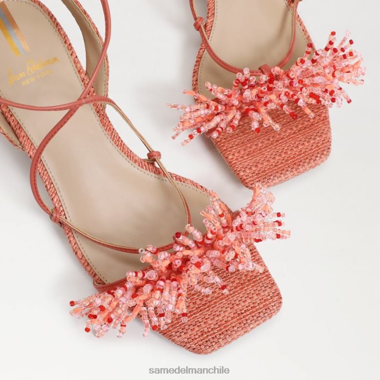 Sam Edelman P802J65 calzado estuco rosa mujer sandalia walda con tacón cuadrado y cuentas