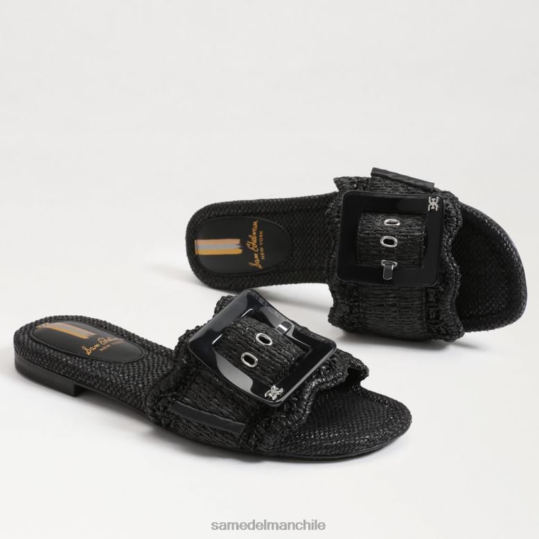 Sam Edelman P802J68 calzado rafia negra mujer sandalias bambi